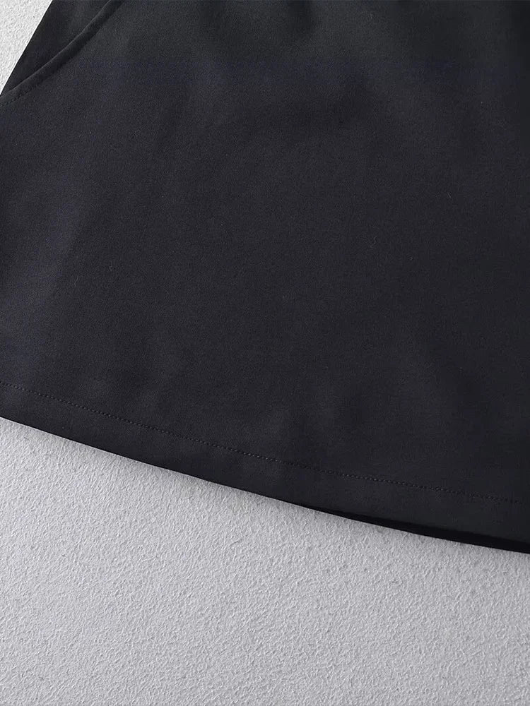 Women Fashion Solid Back Zipper A-Line Mini Skirt Vintage High Waist Female Chic Lady Skirts