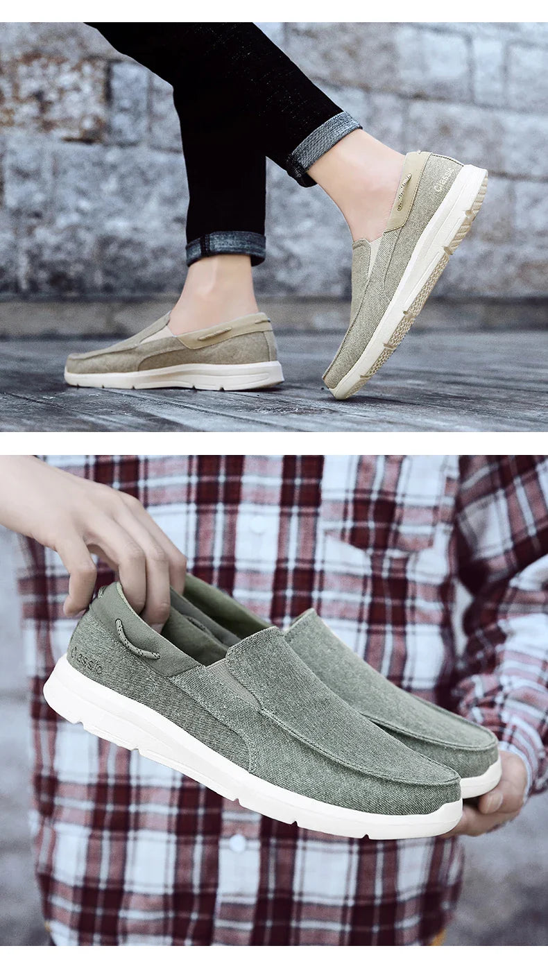 Mocassins Para Homens Sapatos Outono Novo Masculino Sapatos de Lona Clássicos Sapatos de Lazer Confortáveis Tênis Respiráveis Para Homens Mocassins