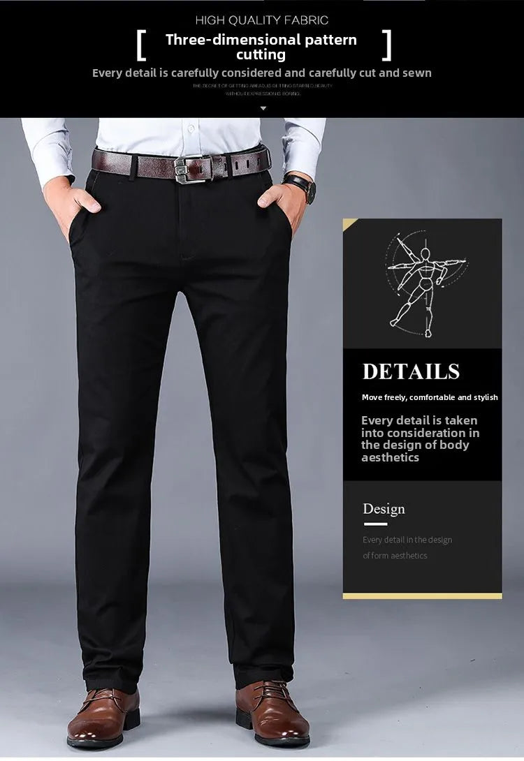 Men's Business Casual Pants Spring Summer Elastic Trousers Office Suit Pant Quick Dry Formal Stretch Pant Breathable Comfortable