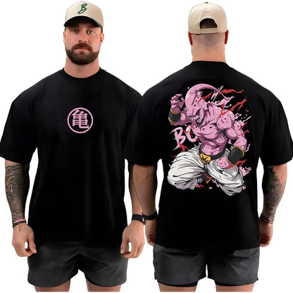 Printed T-shirt Men's Summer New Hip Hop Trend Versatile Fitness Training Large Loose Casual Top