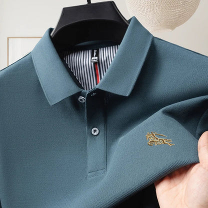 100% pure cotton luxury brand short sleeve men's polo shirt summer fashion letter embroidery design golf top breathable T-shirt