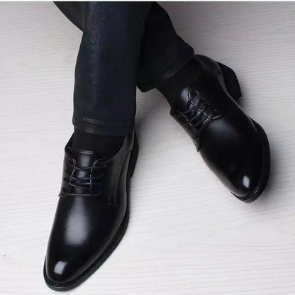 Men’s leather dress shoes business casual formal pointed toe spring autumn black