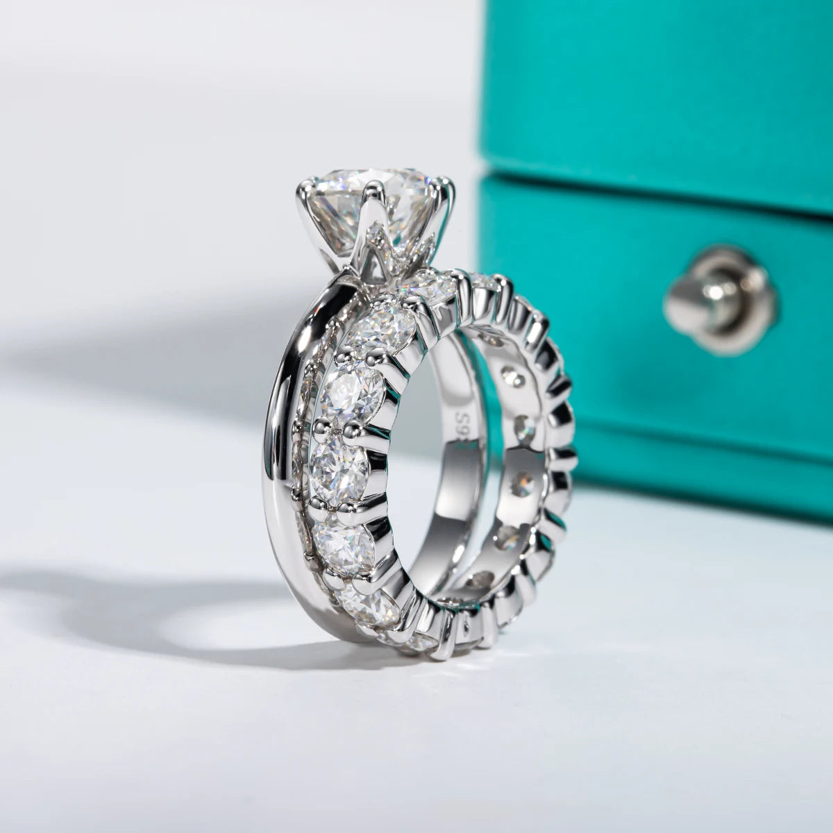 2ct Moissanite Rings Set