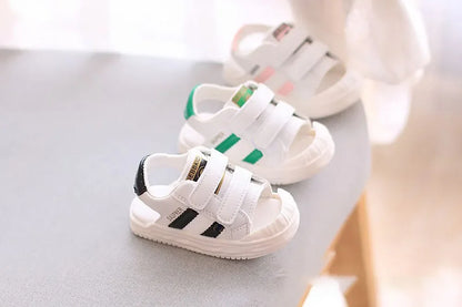 PU Leather Summer Sandals For Children 2024 Trend Fashion Boys Girls Beach Shoes Anti-slippery Soft-soled Toddler Shoes Footwear