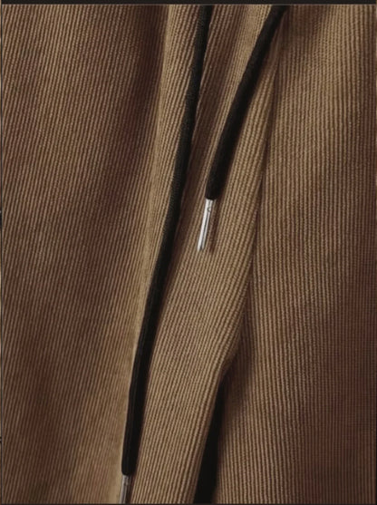 Men's suit Solid color corduroy suit Long sleeve shirt and pants casual suit