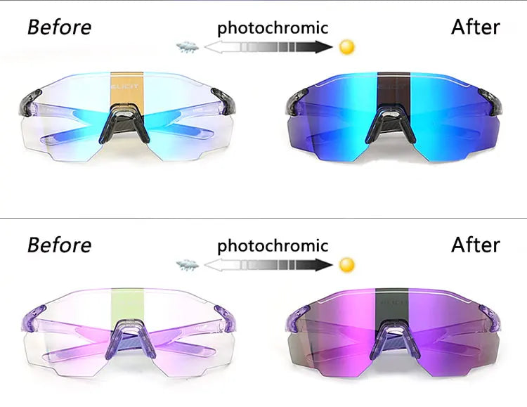 Photochromic Polarized Cycling Glasses Men Women Bike Glasses UV400 Eyewear Sunglasses HikingMTB Road Bicycle Goggles