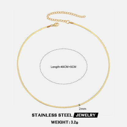 Gold Color Stainless Steel Necklaces For Unisex Waterproof Filmy Snake Chain Herringbone Choker Men Necklace Women Jewelry Gift