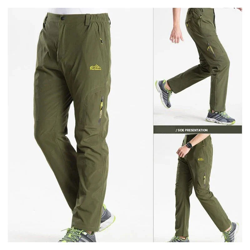 Longe Summer Quick Dry Hiking Pants Men Stretch Waterproof Tactical Pants Zipper Pockets Trousers Lightweight Fishing Pants