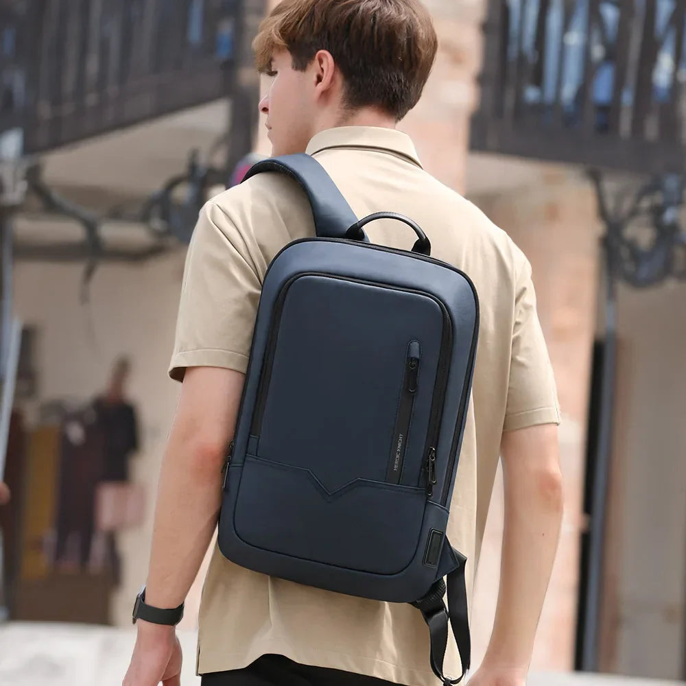 Slim Backpack For Men 15.6 Inch Laptop Bags Waterproof Minimalist Business Backpack With USB Charging Casual Travel Work Bag