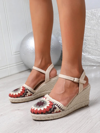 Women's Knitted Wedge Heel Sandals