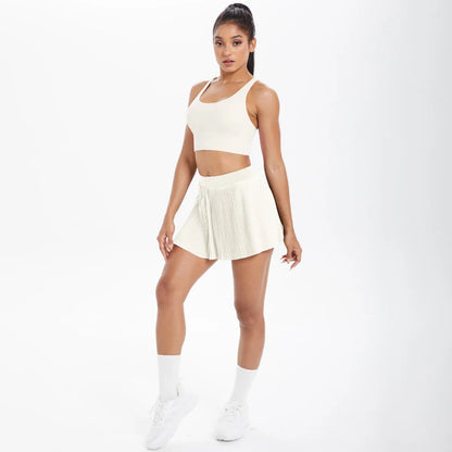 2pcs New Sexy Yoga Set Backless Cross Straps Sports Bra Fashion Breathable Culotte Yoga Shorts With Pocket Gym Women Sports Set
