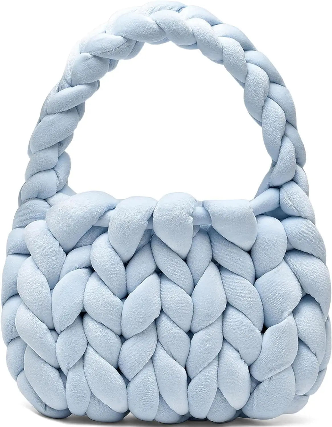 Velvet Bag DIY Hand Woven Bag Crystal Velvet Core Spun Yarn Woven Bag Hand-held Mailman Bag Velvet Handbag New