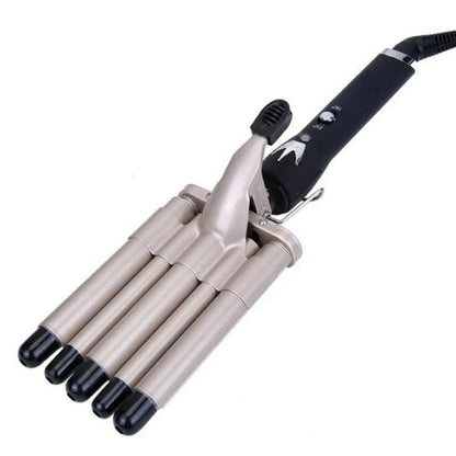 Quick Heating Ceramic 2 Temperature Controlled Curling iron Portable PTC heating 5 buckets of wave curling iron