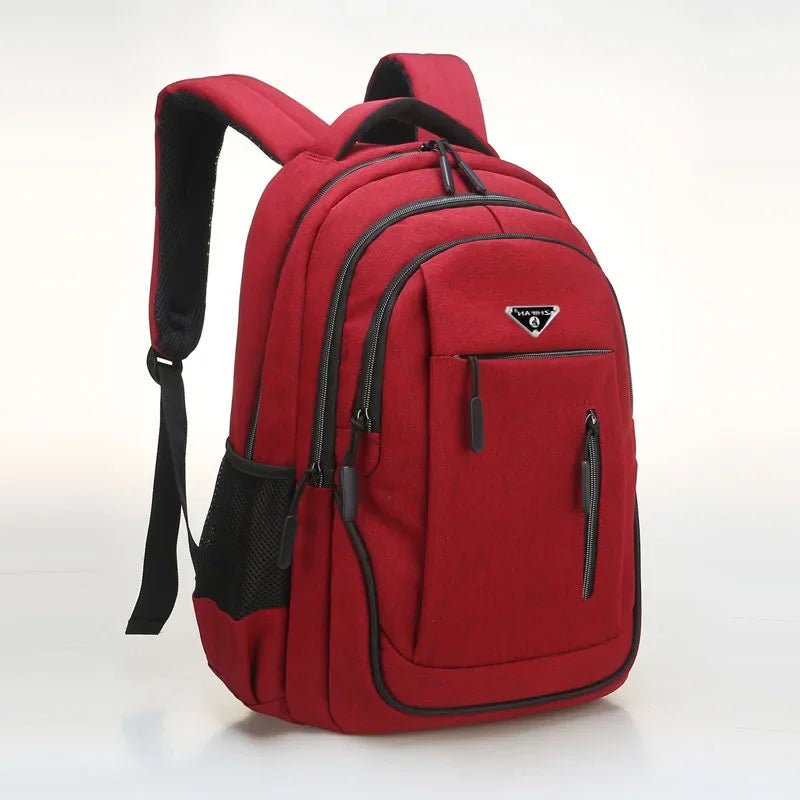 Large Capacity Backpack Men Laptop Backpacks 15.6 Oxford Black Solid High School Bags