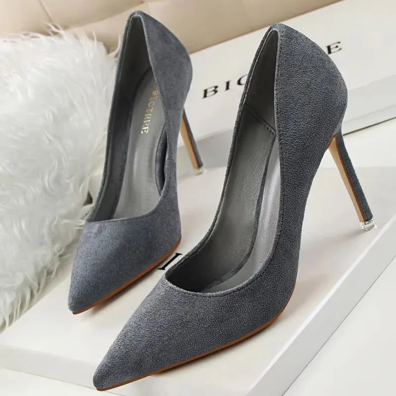 Shoes 2026 New Women Pumps Suede High Heels Shoes Fashion Office Shoes Stiletto Party Shoes Female Comfort Women Heels