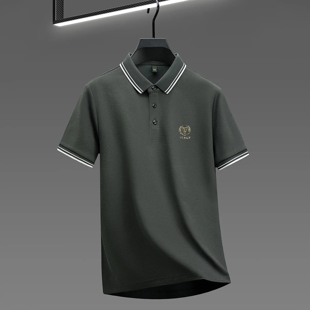 100% pure cotton men's polo shirt high-end brand unique letter printed short sleeve summer new comfortable casual lapel T-shirt