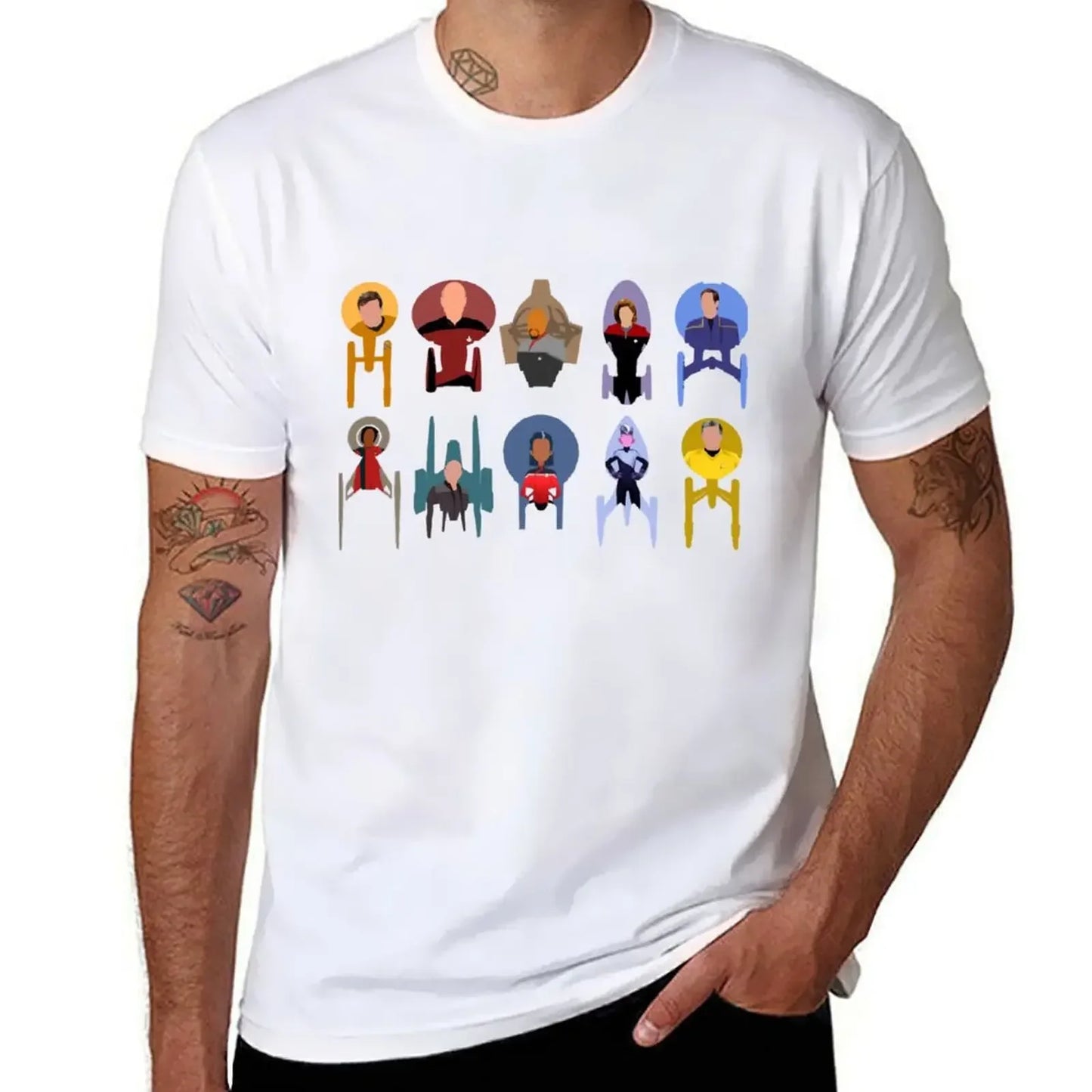 Trek ships & captains T-Shirt hippie clothes summer top oversized anime figures mens tall t shirts
