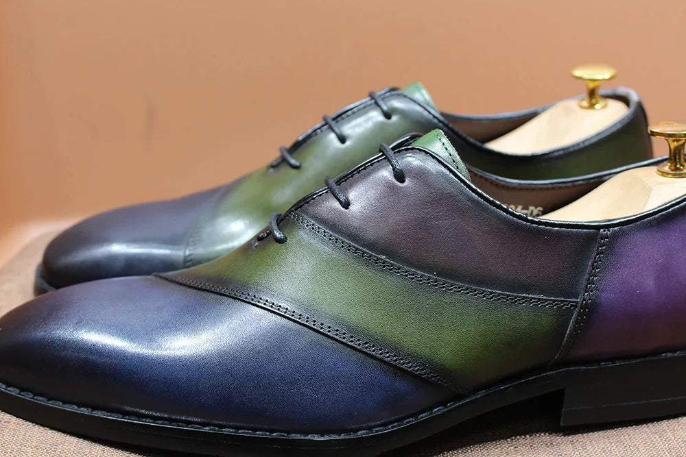 Fashion Mens Oxford Crocodile Pattern Cow Patent Leather Lace Up Wedding Party Office Formal Dress Shoes for Men Mixed Colors