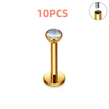 10/50PCS G23 Titanium Internal Thread Cup Shaped Ear Cartilage Nail Simple And Fashionable Perforated Jewelry Ear Nail Lip Nail