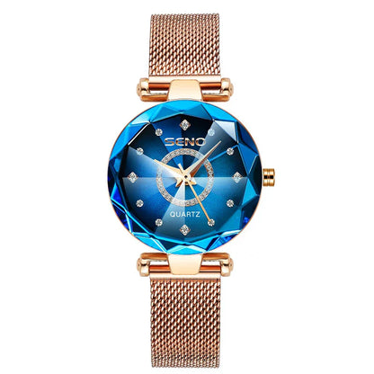 Ocean Star Women Crystal Watch 2025 Top Brand Luxury Rose Gold Women Bracelet Watch For Ladies Wrist Watch Relogio Feminino