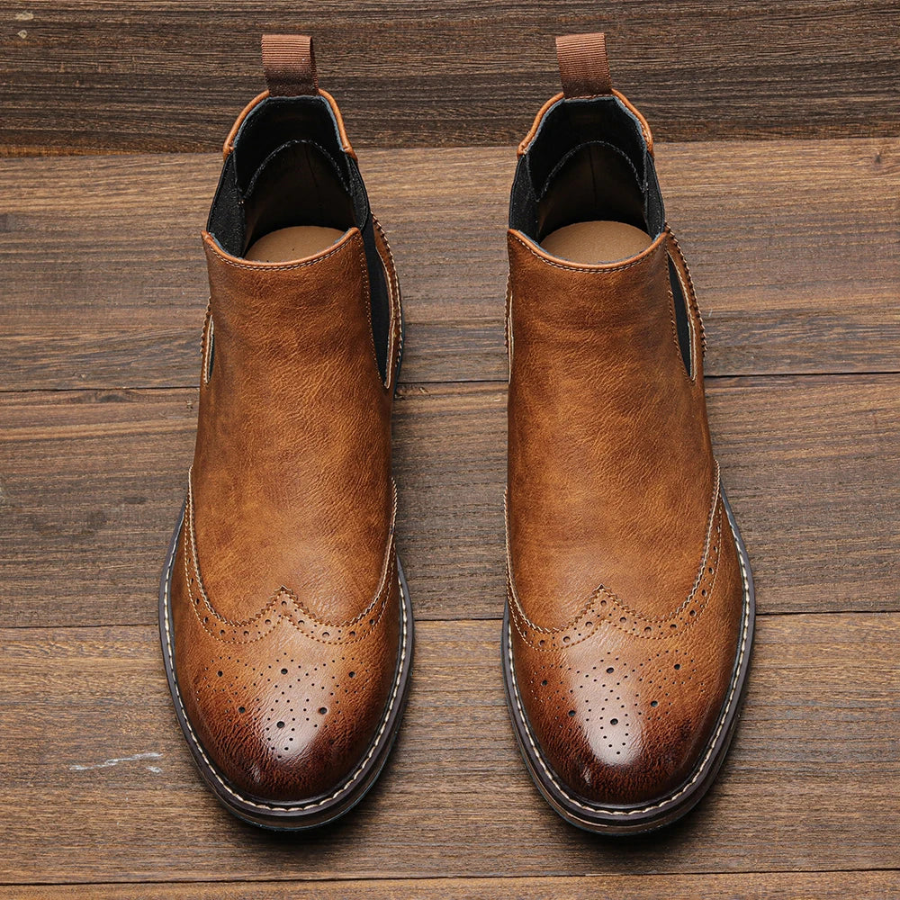 Size 8-13 Retro Men Boots 2025 Fashion Comfortable Spring Leather Boots