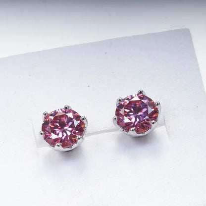 Real 1 CT D Color Moissanite Stud Earrings For Women Top Quality 925 Sterling Silver Sparkling Wedding Jewelry