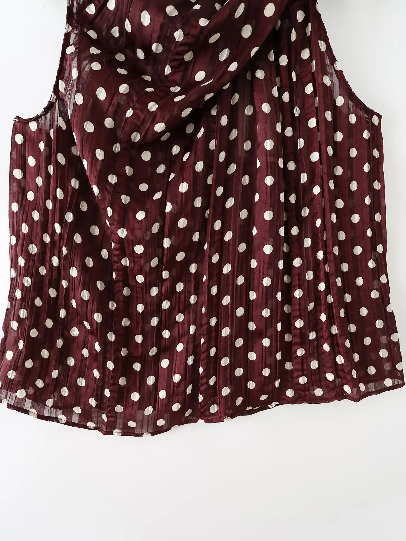 Chic Summer Elegant Brown Woman Blouse Polka Dot Fashion 2026 O-Neck Vintage Sleeveless Shirt Teacher Loose Mujer Vest