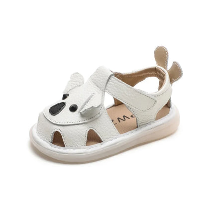 Summer Children Shoes Baby Girls Boys Genuine Leather Sandals Soft Sole Anti Slip Toddler Shoes Cartoon Kids Brach Sandals