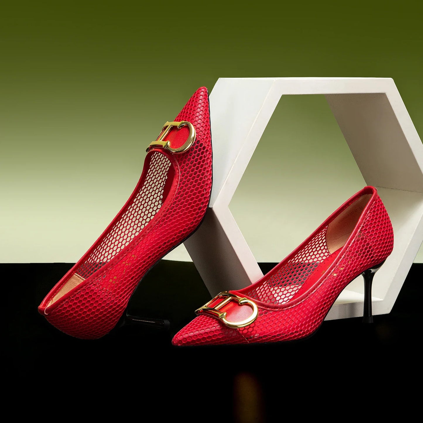 Spring New Hollow Business Women's Shoes 7cm Red Evening Shoes Women's High Heels