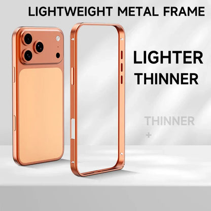 New Metal Anti Slip Border Buckle Heat Dissipation Phone Case For iPhone 17 Pro Max 15 14 13 16 Pro Max Bare Phone Feel Frame
