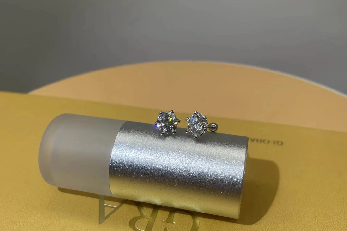 0.2/0.5/2ct D Color Moissanite Screw Stud Earrings for Women Men Silver 925 Plated 18K Pass Diamond Test 6 Prong Earring