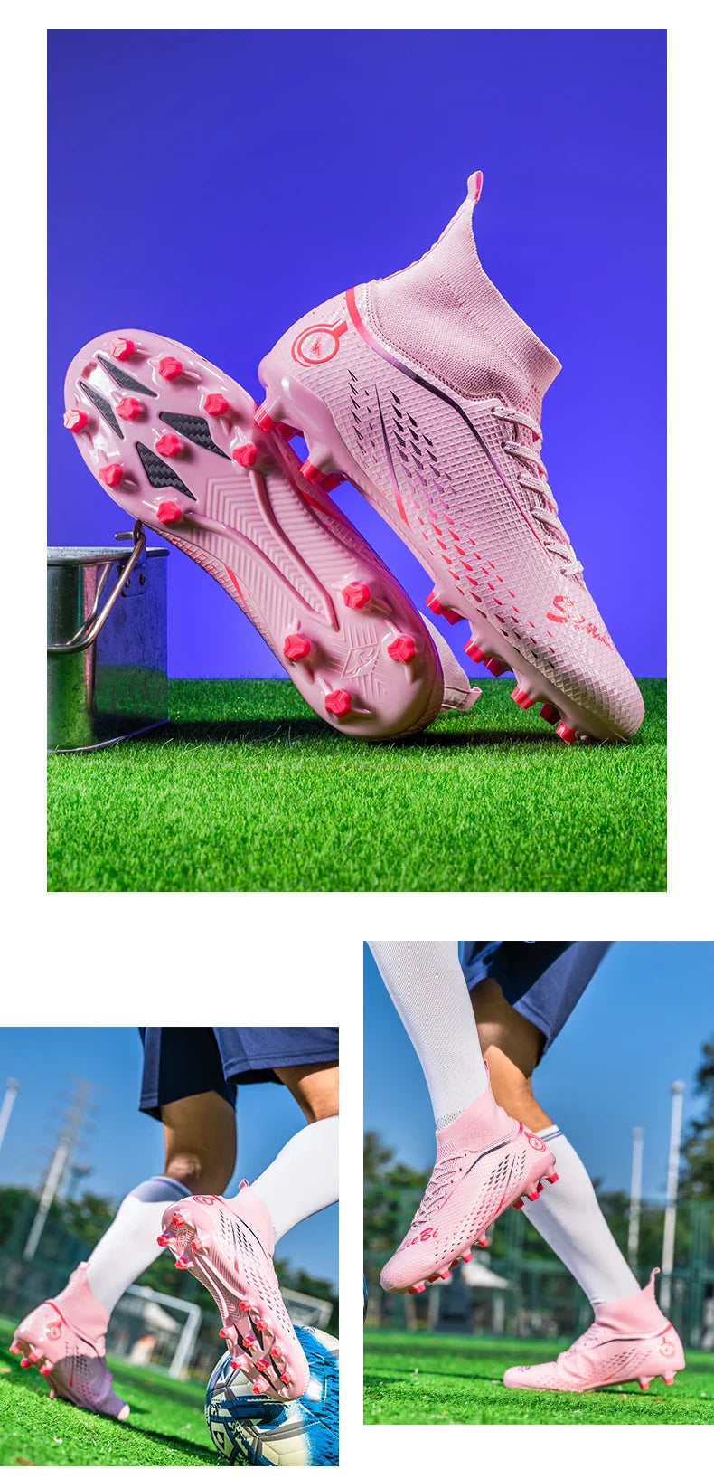 New MenFootball Boots High-quality  Soccer Shoes Professional Outdoor FG/TF Non-Slip Soccer Cleats Training Shoes Ultralight