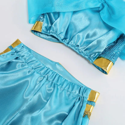 2026 Venice Carnival Rio Canaval Costume Play Jasmine Princess Dress up Girls Birthday Party Fancy Aladdin Role Playing Apparel