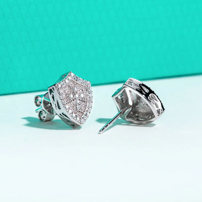 0.3cttw Hip Hop Moissanite Diamond Cross Stud Earrings 925 Sterling Silver Frosty Earring for Women& Men Jewelry