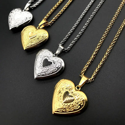 Love Heart Secret Message Locket Necklace Pendant Vintage Gift For Lover Couples Custom Message Fashion Jewelry