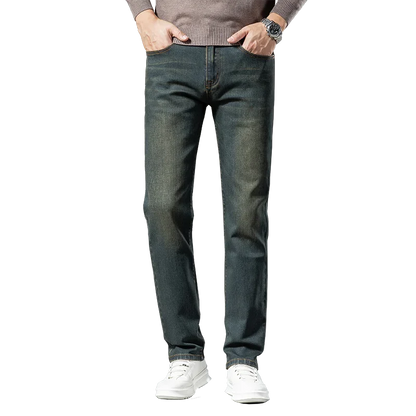Premium Jeans Men's Autumn 2023 New Elastic High End Business Casual Old Vintage Straight Leg Jeans