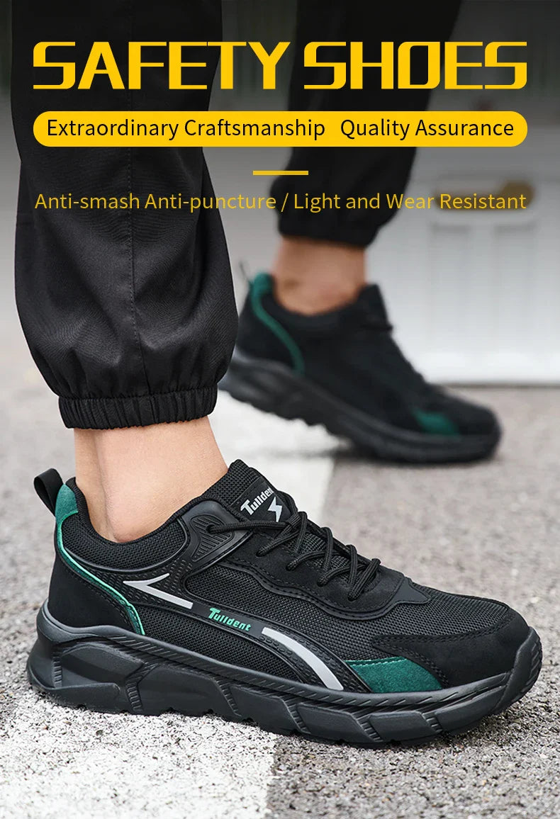 New safety shoes, puncture resistant work shoes, fashionable safety shoes, men's protective shoes, work boots