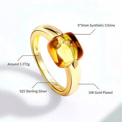 925 Sterling Silver 10K Gold Plated Color Crystals Rings For women's ring Luxury Inlaid Water Drop Pendant Party Gift
