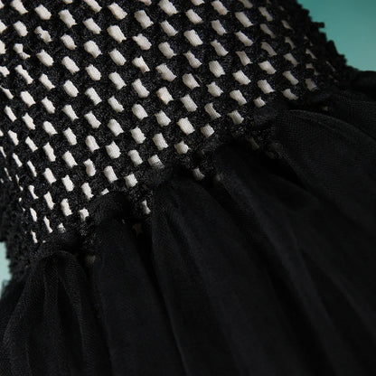 Halloween Maleficent Costume for Girls Evil Queen Dress Up Costumes Witch Devil Black Mesh Princess Dress Cosplay