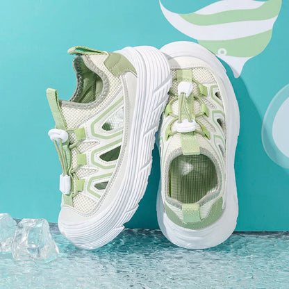 Spring and Autumn Children Sports Shoes Unisex Kids Sneakers Mesh Upper Breathable Basketball Shoes Tennis Casual Flats Footwear