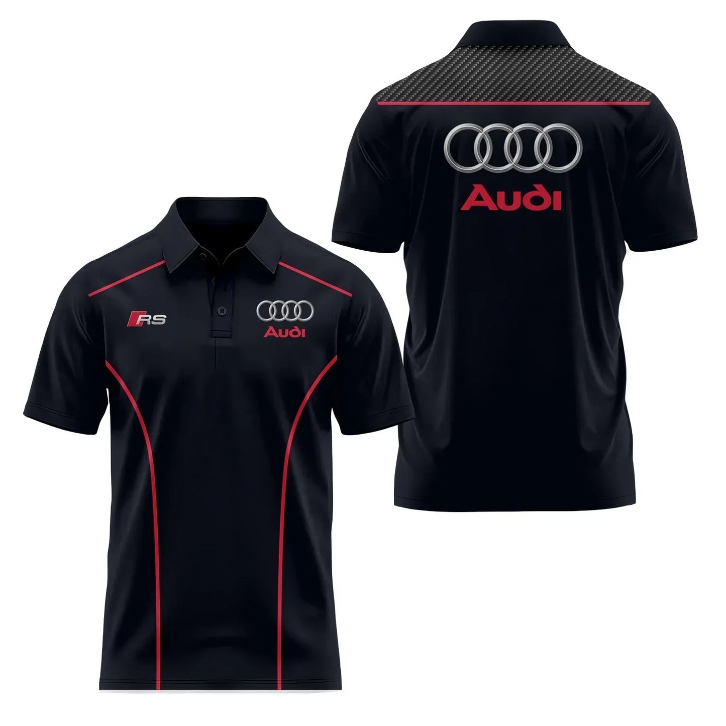 Short-Sleeved Polo Shirt 3D Printed 4S Fast Dry Sport Collar T-Shirt for Store Staff Fashionable