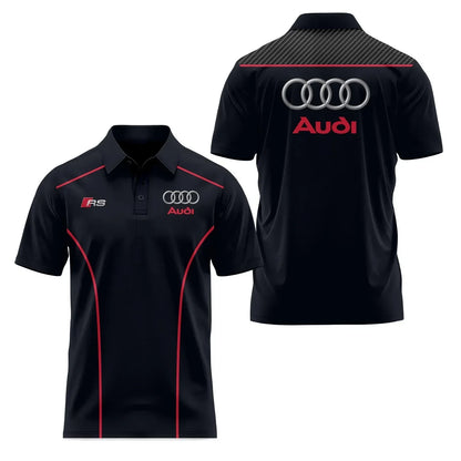Short-Sleeved Polo Shirt 3D Printed 4S Fast Dry Sport Collar T-Shirt for Store Staff Fashionable