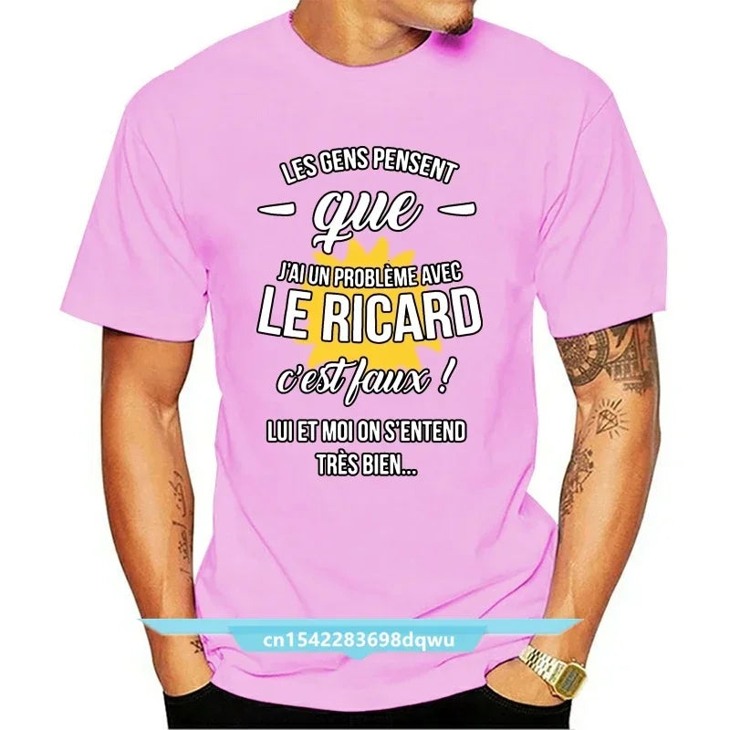Les Gens Pensent Gue J Ai Un Probleme Avec Le Ricarrdd T Shirt Design Famous Natural Custom Tshirt Euro Size Top Tee New Arrival