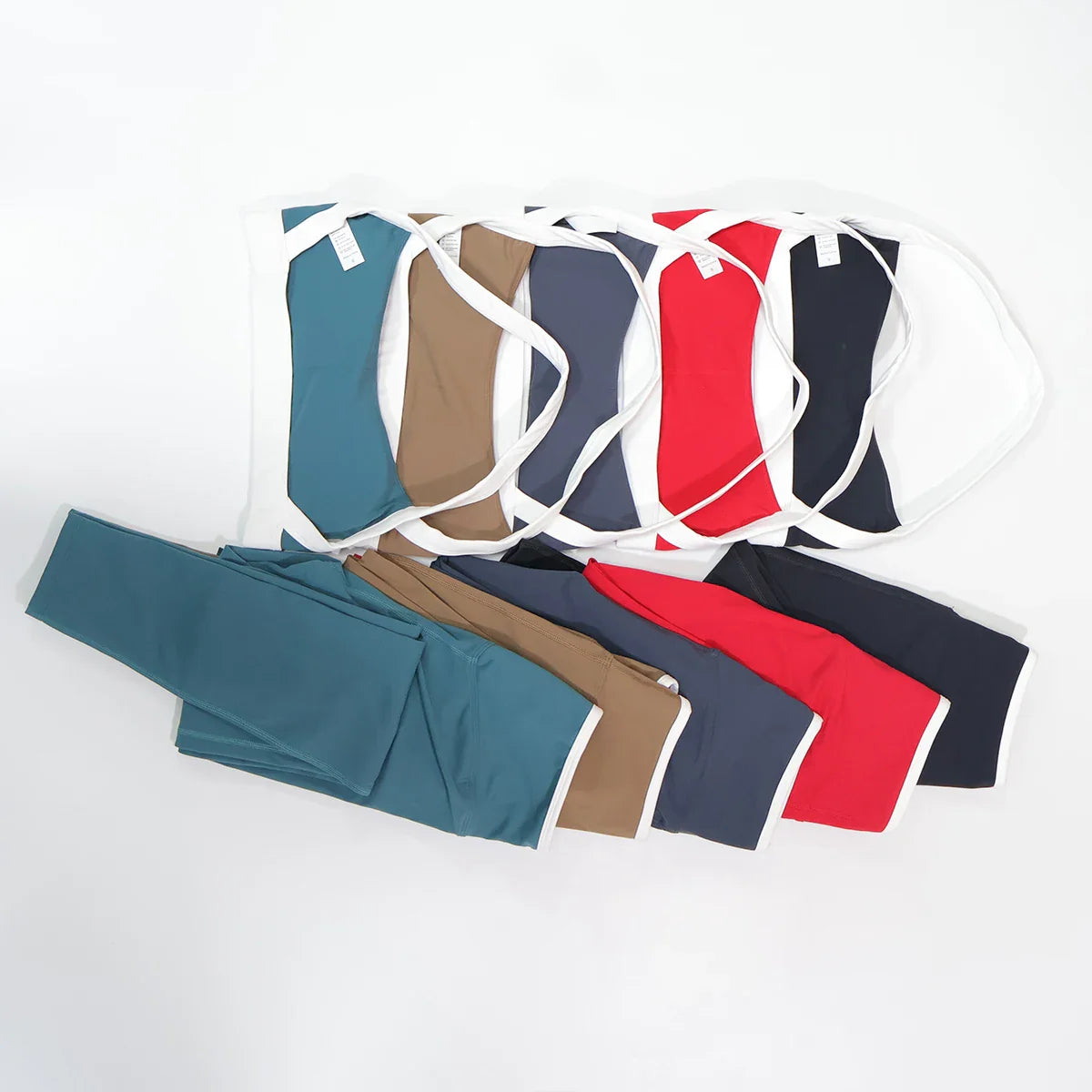Women Summer Contrasting Sports Bra Shorts Set Female Two-Piece Set Running Shock-Absorbing Neck Hanging Underwear Yoga Set