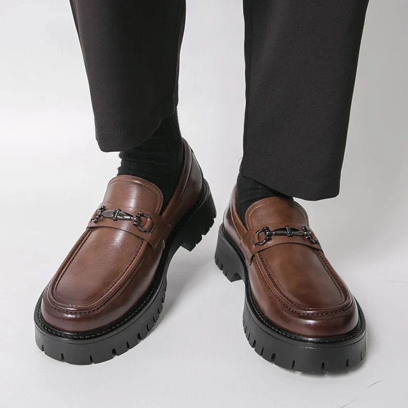 Trend Platform Casual Business Leather Shoes Men Formal Office Social Leather Loafers Male Derby Shoes Men's Dress Shoes