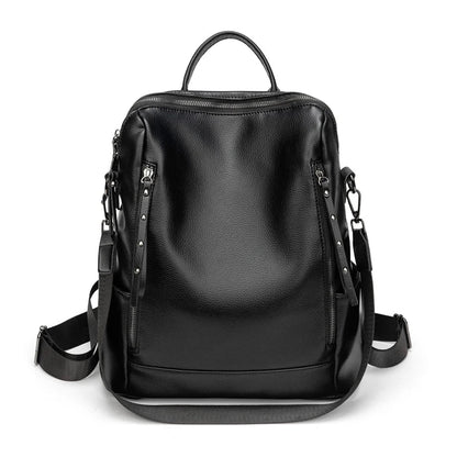 Large capacity retro style soft women's backpack, convertible shoulder bag, perfect for commuting and travel
