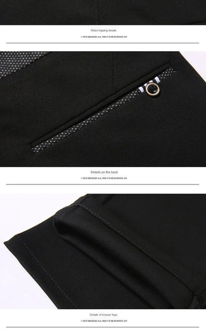 Classic Black Men's Office Dress Pants for Business Formal Fashionable Slim Fit Men's Suit Pants Casual Trousers Plus Size 28-40