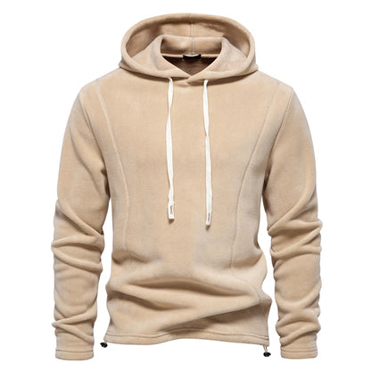 Mens Winter Solid Fleece Hoody High Quality Warm Casual Drawstring Hat Sweatshirt Soft Shell Hoodies for Men