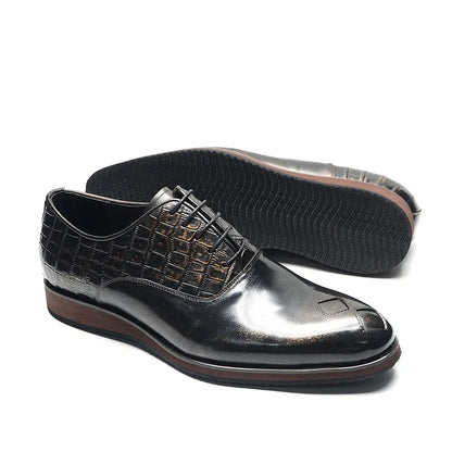 Classic Italian Casual Business Men's Oxford Formal Shoes Genuine Leather Black Handmade Comfortable Sole Lace-up Man Sneakers