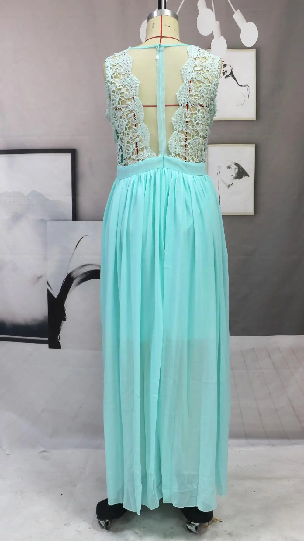 Classic Women Pink Bridesmaid Dresses Elegant Lace Chiffon A Line Illusion Back Maxi Formal Wedding Gust Gowns Formal Evening